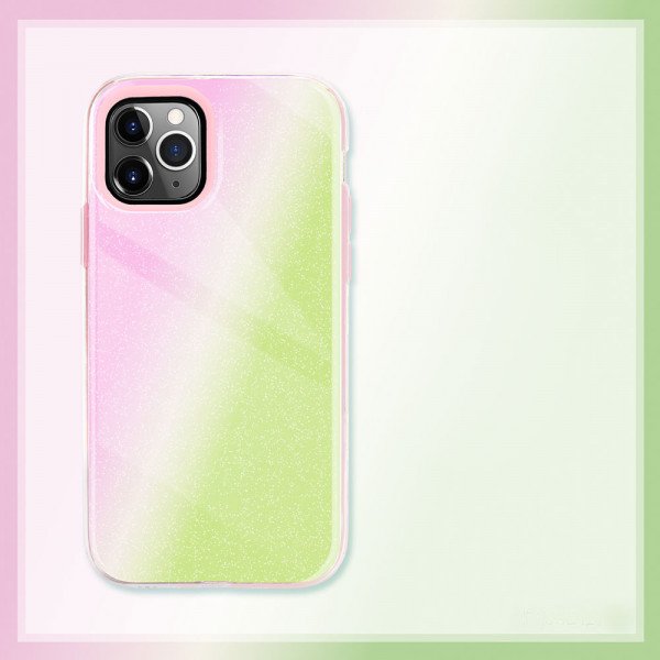 Wholesale Dual Layer High Impact Protective Hybrid Hard Design Case for iPhone 12 / 12 Pro 6.1 (Pink Green)